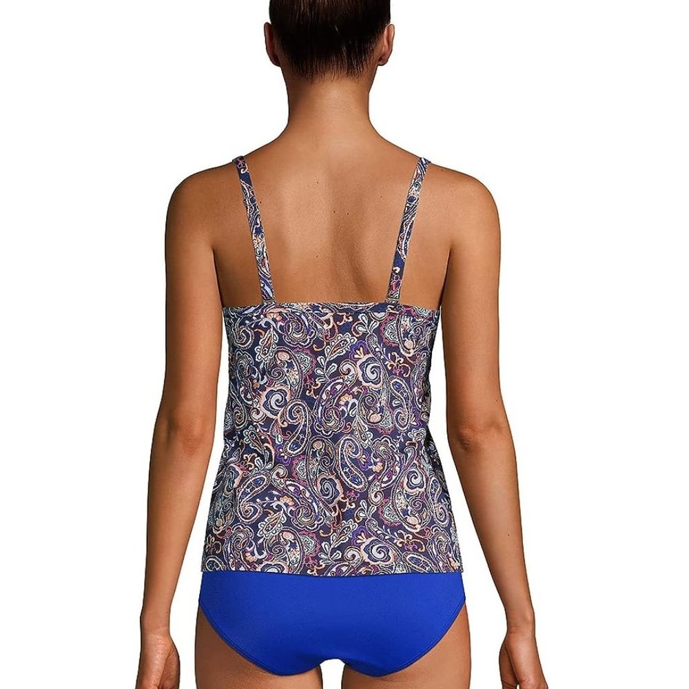 NWT Lands' End Women's Tie Front Underwire Tankini Swim Top Size 12 $75 5D413 - Picture 2 of 5